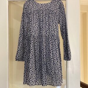 Crewcuts Blue and White Floral Kids Casual Dress